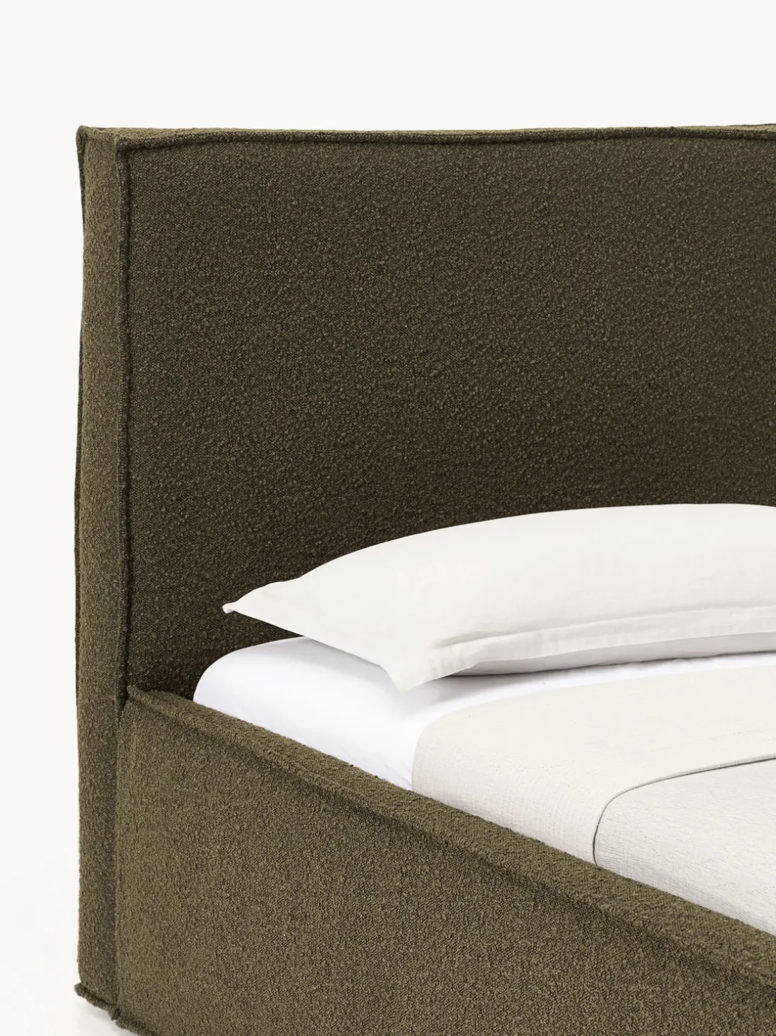 Cama tapizada en tejido bouclé Dream