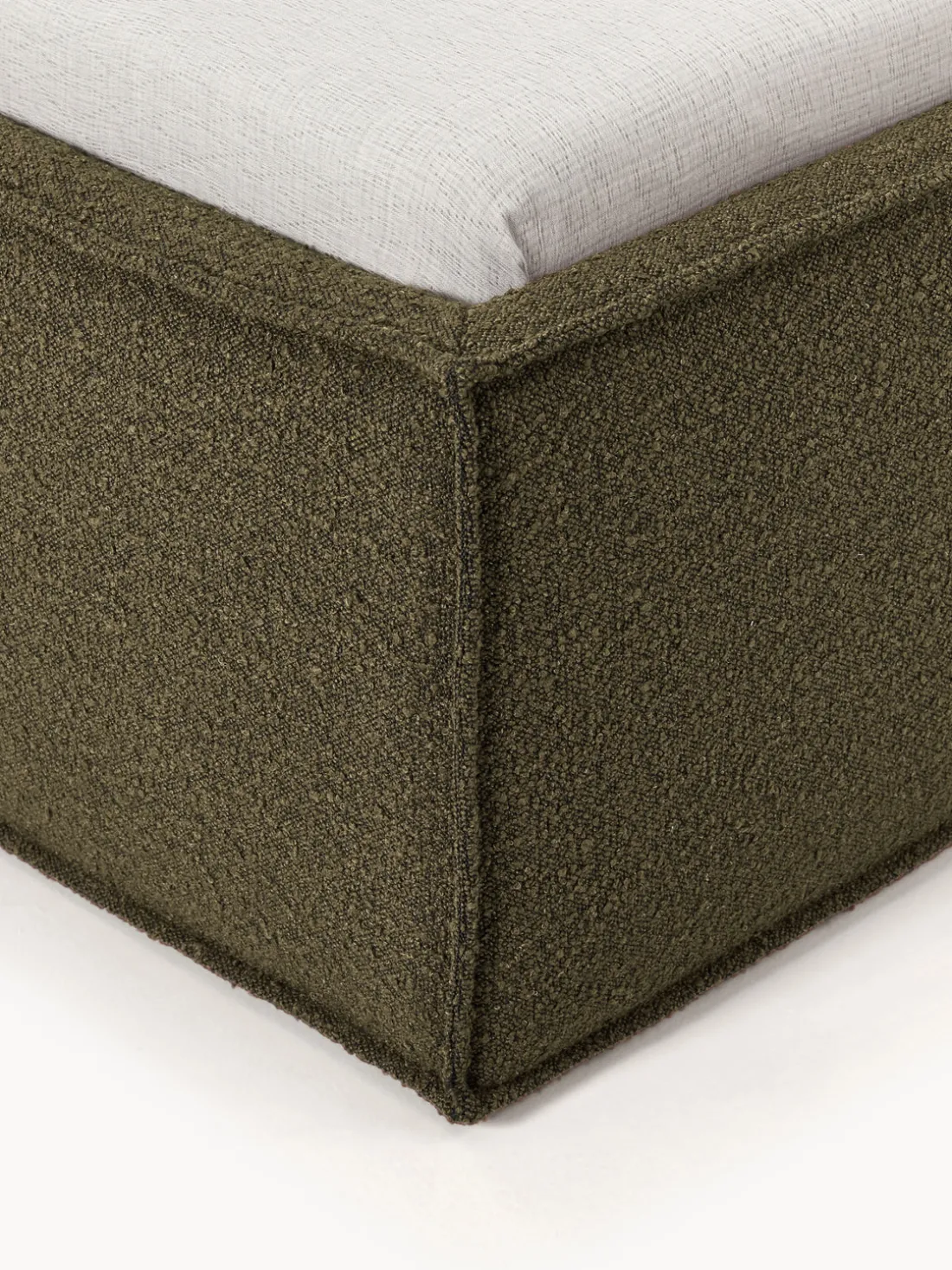 Cama tapizada en tejido bouclé con espacio de almacenamiento Dream