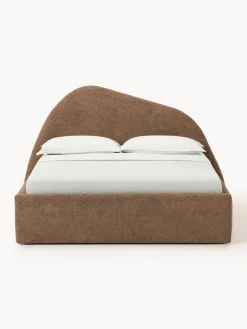 Cama tapizada en tejido bouclé Gary