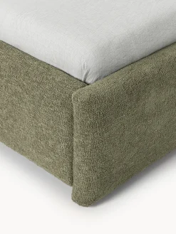 Cama tapizada en tejido bouclé Gary