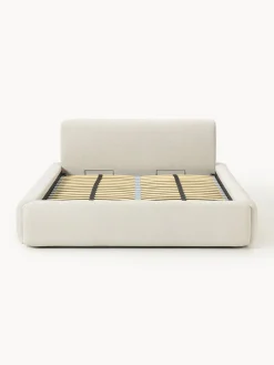 Cama tapizada Melva, con espacio de almacenamiento