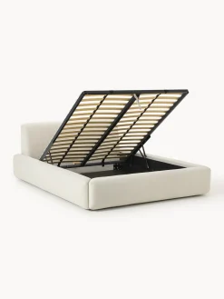Cama tapizada Melva, con espacio de almacenamiento