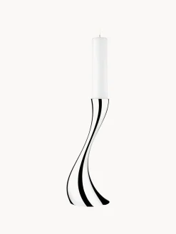 Candelabro de acero inoxidable con forma orgánica Cobra, 40 cm
