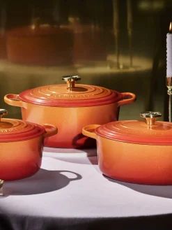 Cazuela redonda de hierro fundido Flamme Dorée, tamaños diferentes