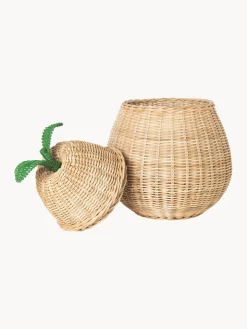 Cesta artesanal de ratán Pear