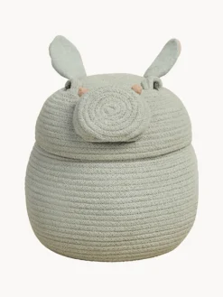 Cesta de almacenamiento artesanal con tapa Henry the Hippo