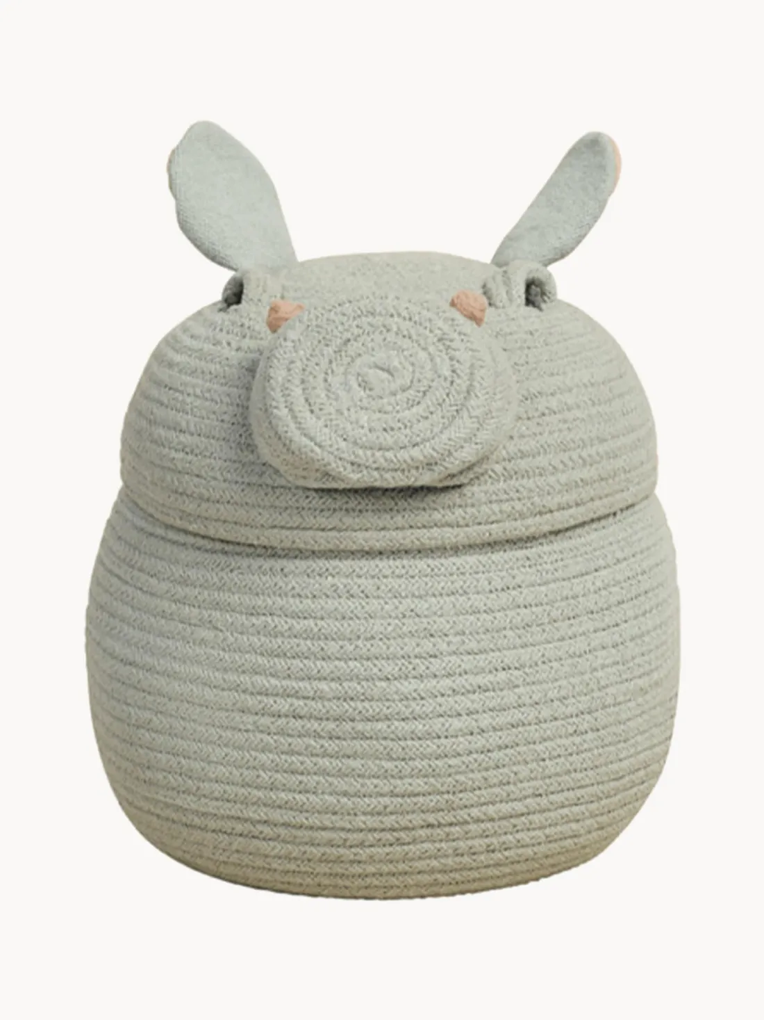 Cesta de almacenamiento artesanal con tapa Henry the Hippo
