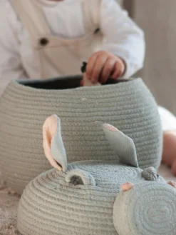 Cesta de almacenamiento artesanal con tapa Henry the Hippo