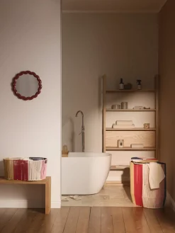 Cesta de ropa doble artesanal de cuerda Gabe