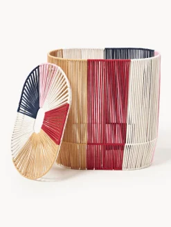 Cesta de ropa doble artesanal de cuerda Gabe