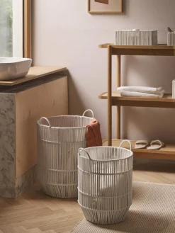 Cestas de ropa artesanales de cuerda, 2 uds.