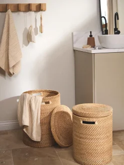 Cestas de ropa con tapa Lurdes, 2 uds.