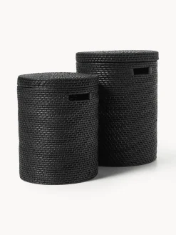 Cestas de ropa con tapadera Lurdes, 2 uds.