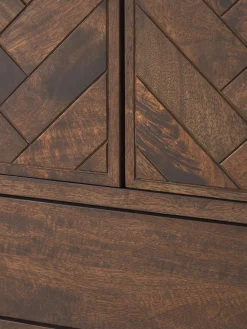 Chiffonnier de madera de mango diseño espiga Luca