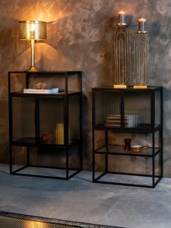 Chiffonnier de vidrio estriado Boli