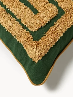 Cojín artesanal con decoración empenachada Cleo