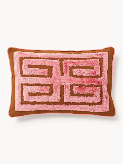 Cojín artesanal con mechones decorativos Cleo