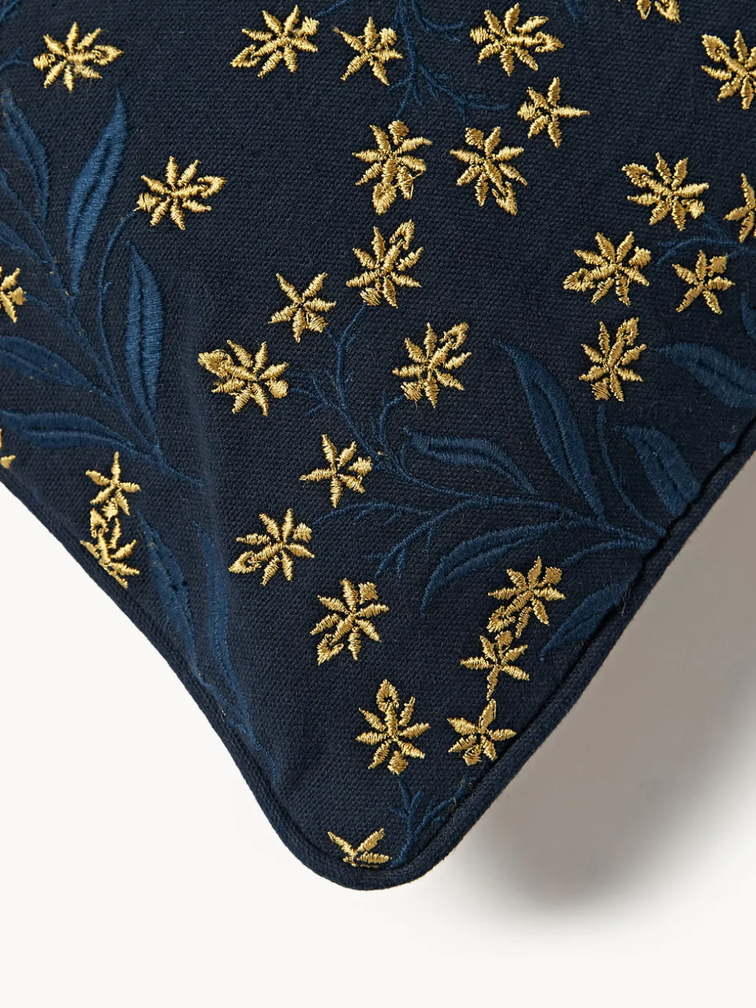 Cojín artesanal de dos caras con motivo floral y rayas Audrey