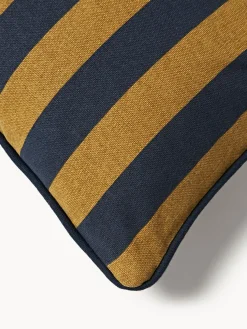 Cojín artesanal de dos caras con motivo floral y rayas Audrey