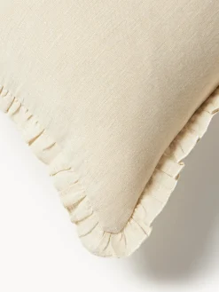 Cojín artesanal de lino con ribete Carry