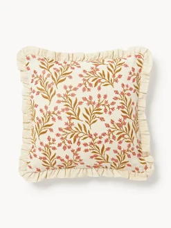 Cojín artesanal de lino con ribete Audrey