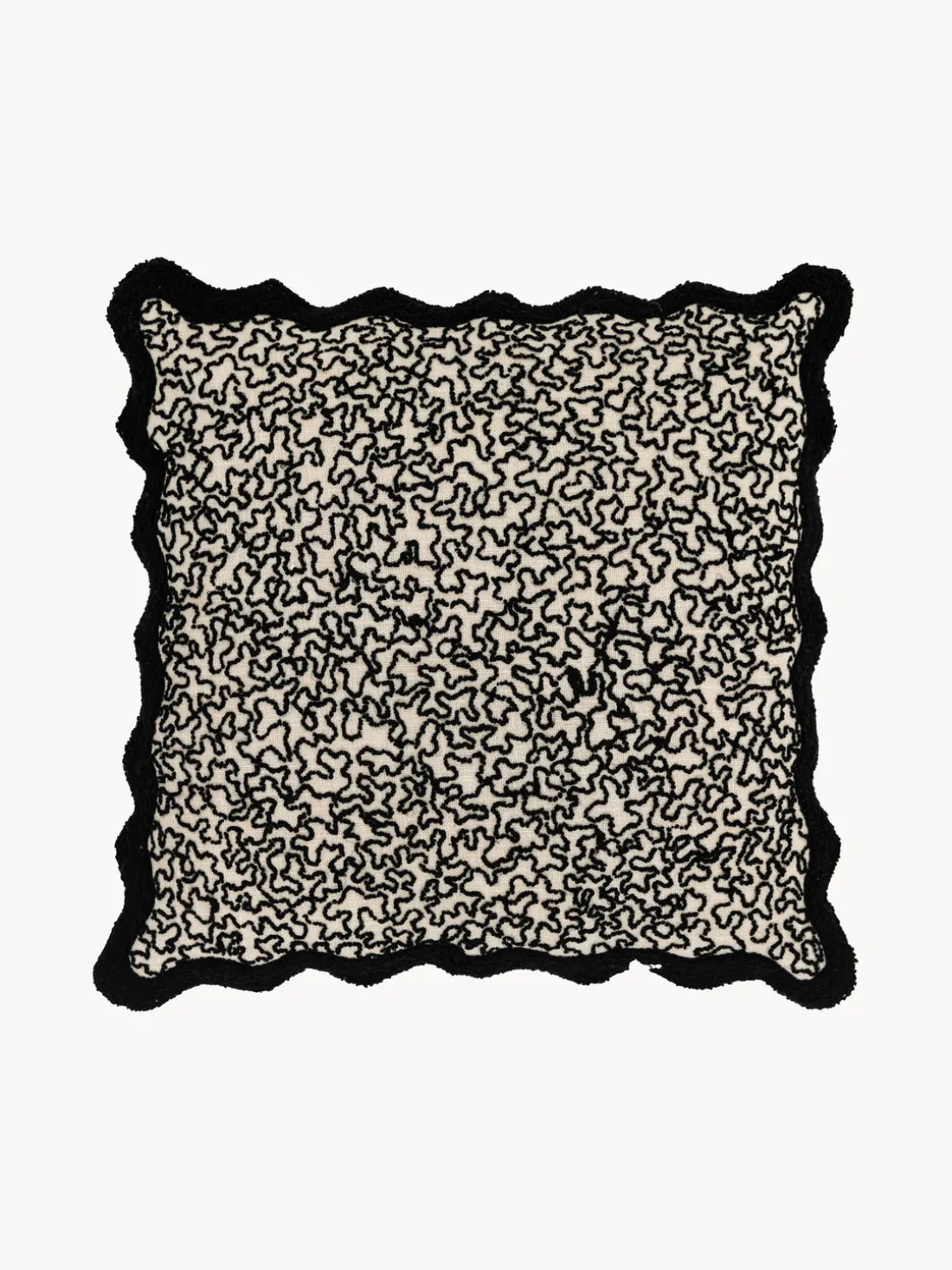 Cojín de algodón con borde festoneado Tabor