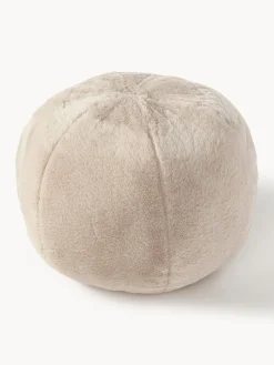 Cojín decorativo redondo de piel sintética Ginny