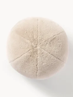 Cojín decorativo redondo de piel sintética Ginny