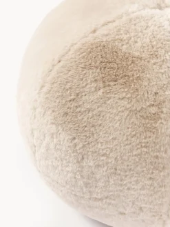 Cojín decorativo redondo de piel sintética Ginny