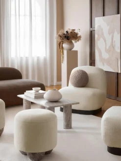 Cojín esférico de borreguillo Dotty