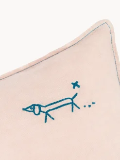 Cojín infantil de lino bordado L1N0