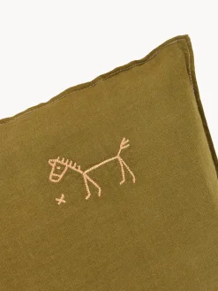 Cojín infantil de lino bordado L1N0