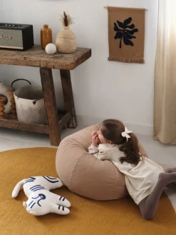 Cojín infantil de lino bordado Tiger