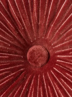 Cojín redondo artesanal de algodón Ripple, Ø 35 cm