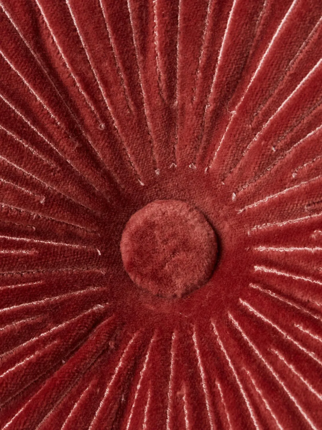 Cojín redondo artesanal de algodón Ripple, Ø 35 cm