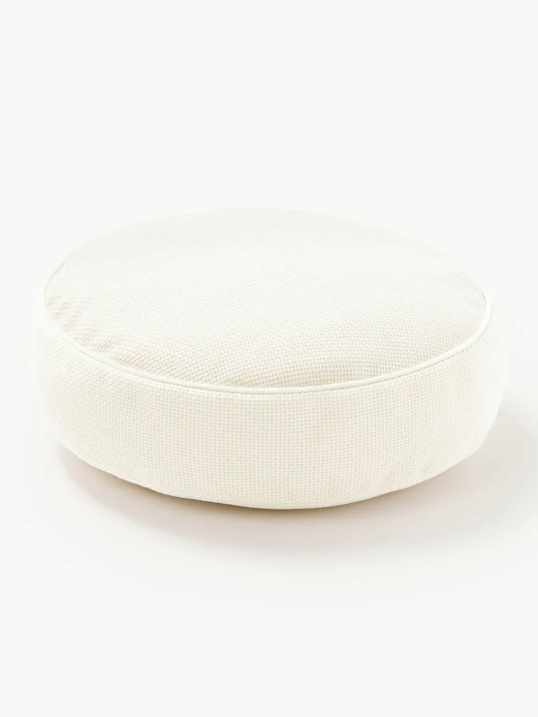 Cojín redondo en tejido bouclé con ribete Aya