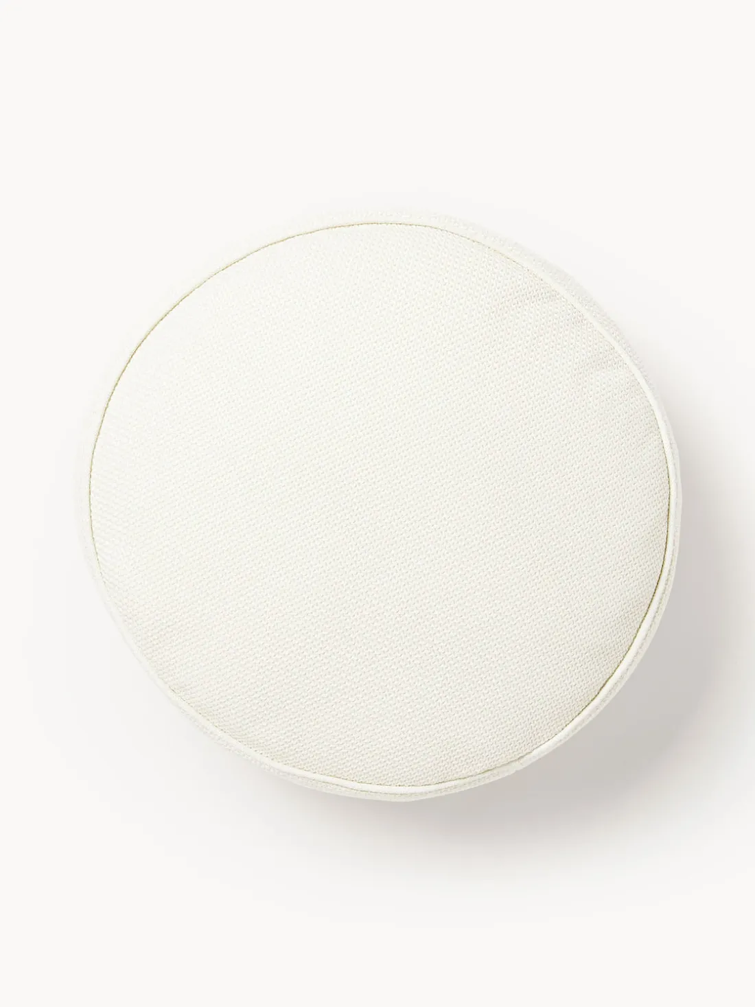 Cojín redondo en tejido bouclé con ribete Aya