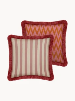 Cojín reversible artesanal para exterior Jackie & Rosita