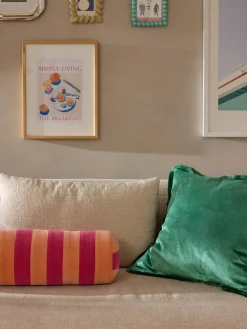 Cojín rulo de terciopelo patchwork Remus