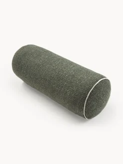 Cojín rulo en tejido bouclé con ribete Aya