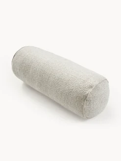 Cojín rulo en tejido bouclé con ribete Aya
