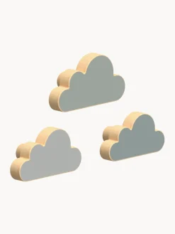 Colgadores de pared artesanales de madera de haya Cloud, 3 uds.