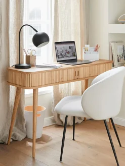 Consola de madera con puertas enrollables y frente acanalado Barbier