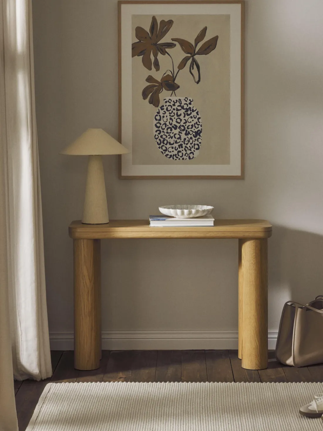 Consola de madera de roble Kalia