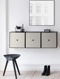 Consola de pared de madera y metal Frame