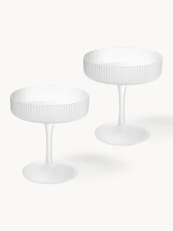 Copas de champán sopladas con relieves Ripple