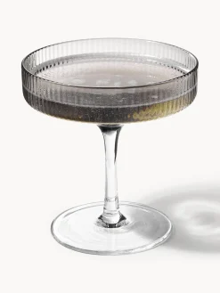 Copas de champán sopladas con relieves Ripple