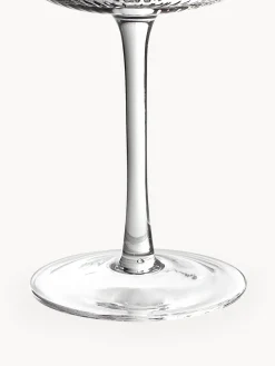Copas de vino blanco artesanales con relieves Cami, 4 uds.