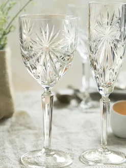 Copas de vino blanco de cristal con relieve Oasis, 6 uds.