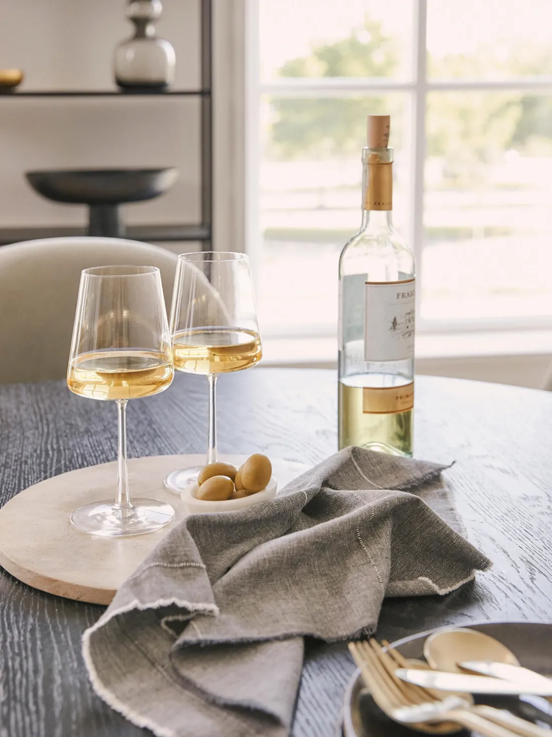 Copas de vino blanco de cristal en forma de cono Power, 6 uds.